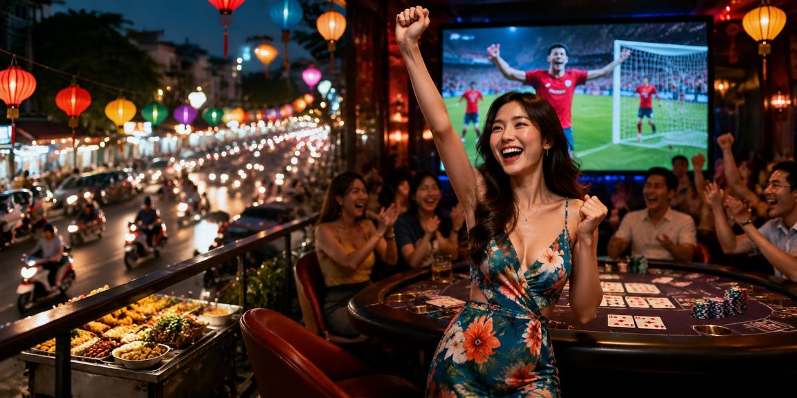 Người dùng tại chợ đêm TP. Hồ Chí Minh theo dõi kèo sự kiện thể thao trên điện thoại
